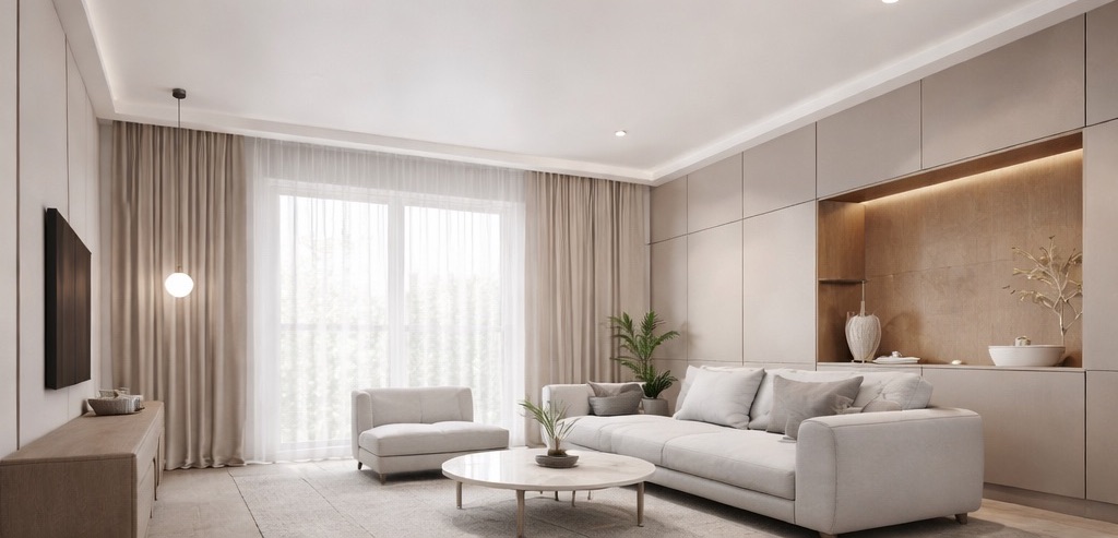 сатиновый натяжной потолок