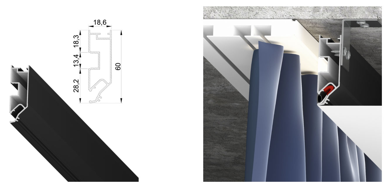 Переход для карниза PDK60 LumFer (длина 2м)